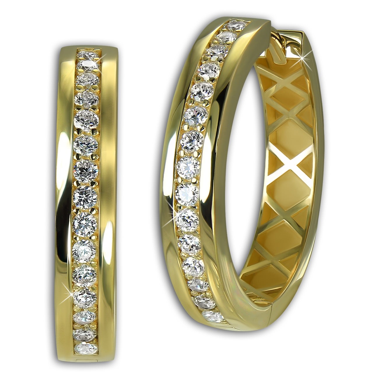 GoldDream Creole Big Zirkonia Ohrring 333 Gold Echtschmuck GDO5671Y