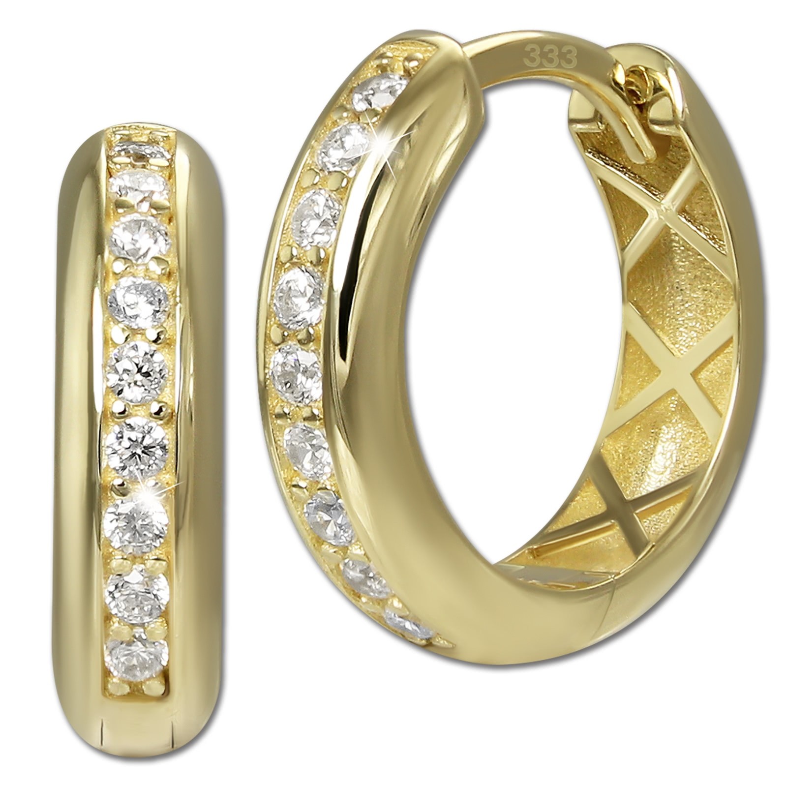 GoldDream Creole Line Zirkonia Ohrring 333er Gelbgold Echtschmuck GDO5696Y