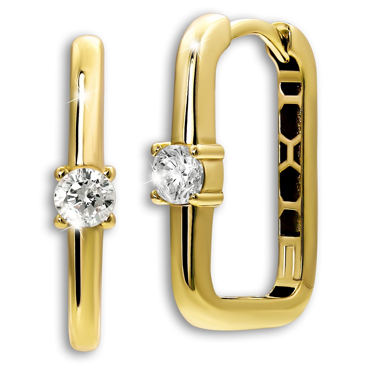 GoldDream Creole Karree Zirkonia Ohrring 333er Gelbgold Echtschmuck GDO5712Y