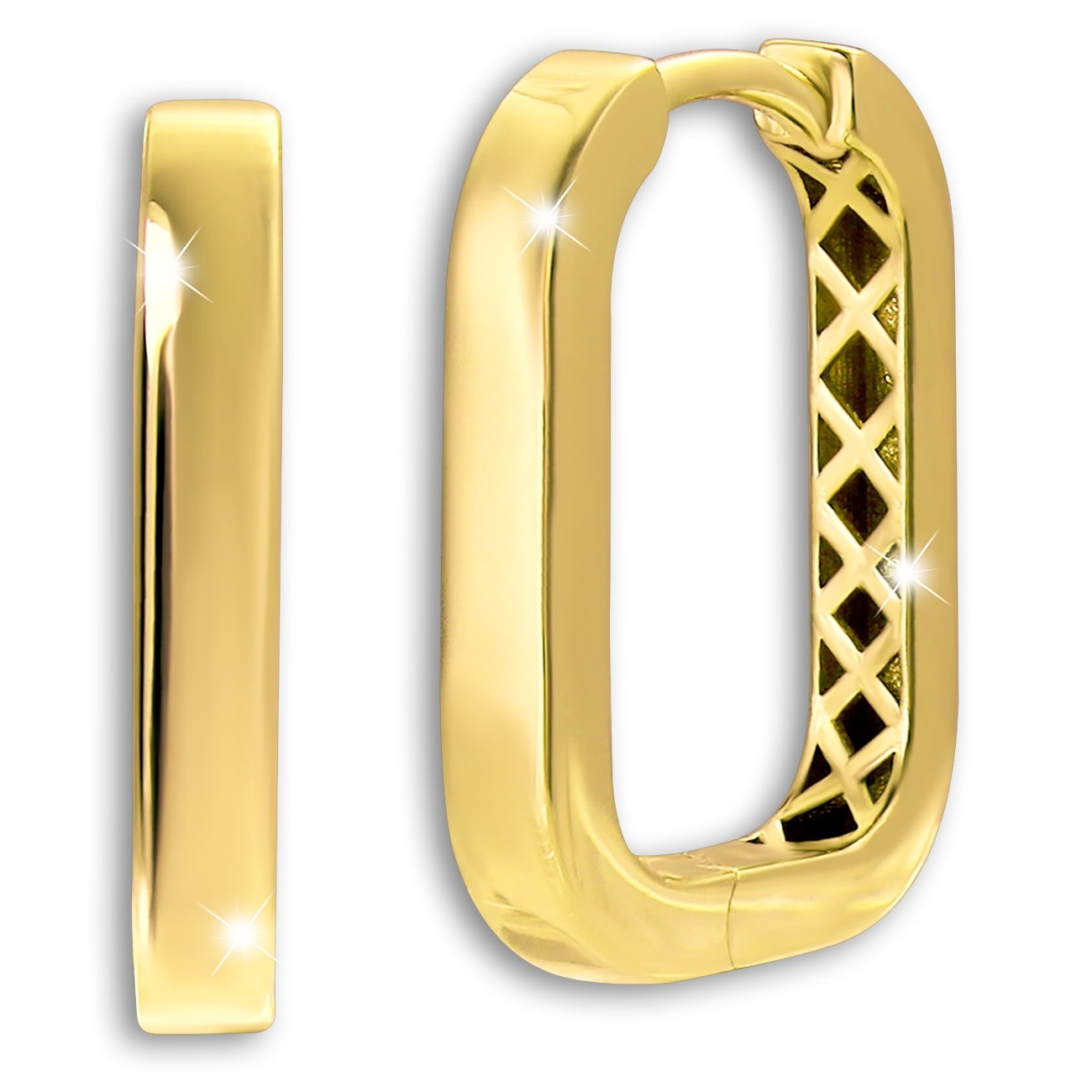 GoldDream Creole Square Ohrring 333er Gelbgold Echtschmuck GDO5713Y
