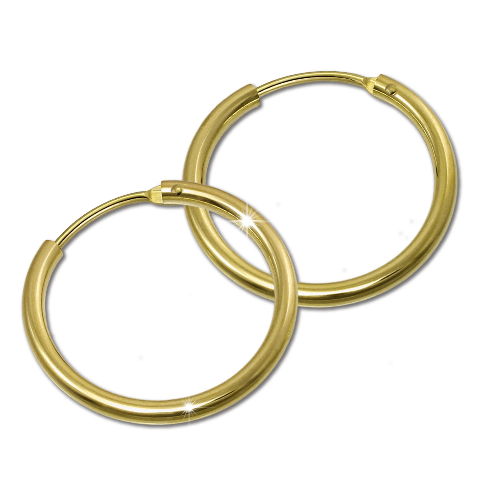 GoldDream Damen Creolen Ohrring 15mm Gelbgold 8 Karat GDOB00015K