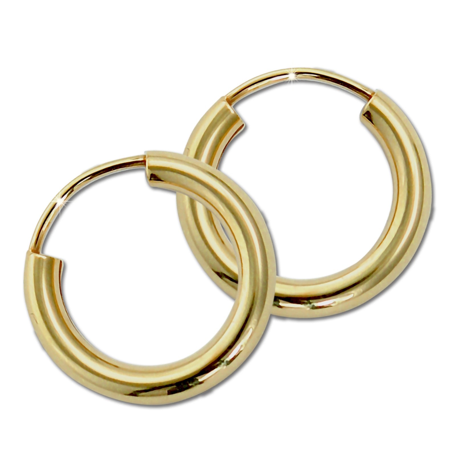 GoldDream Damen Creolen Ohrring 15mm Gelbgold 8 Karat GDOB00315K