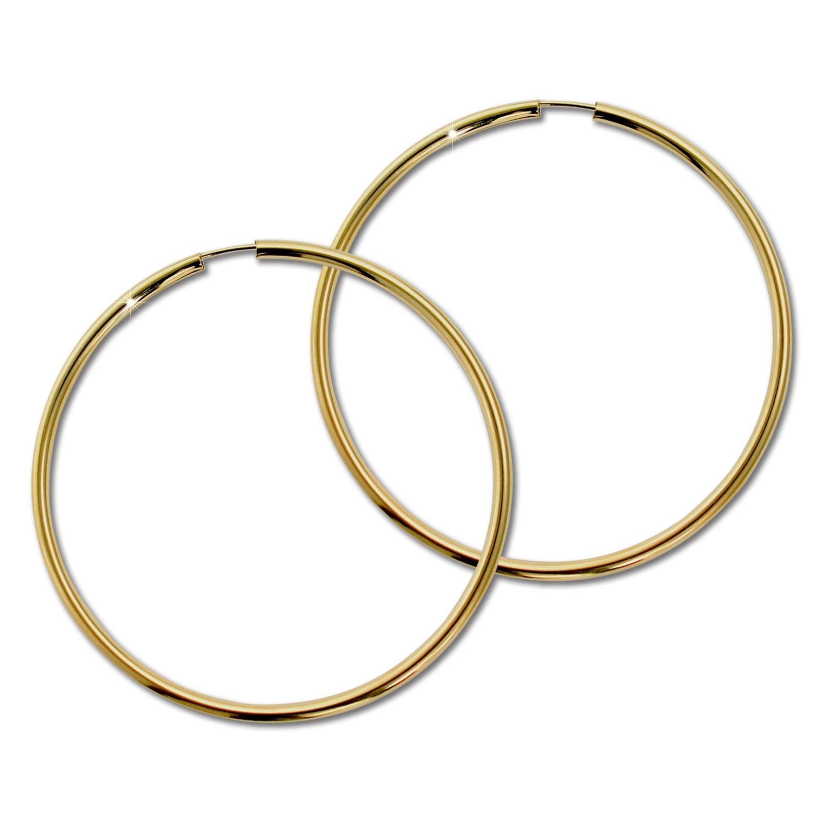 GoldDream Damen Creolen Ohrring 60mm Gelbgold 8 Karat GDOB00360K