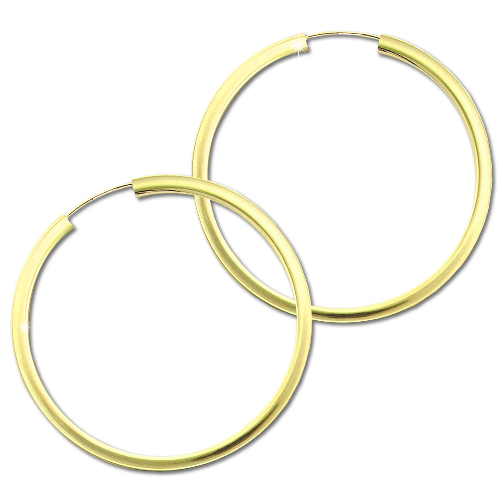 GoldDream Damen Creolen Ohrring 50mm Gelbgold 8 Karat GDOB00550Y