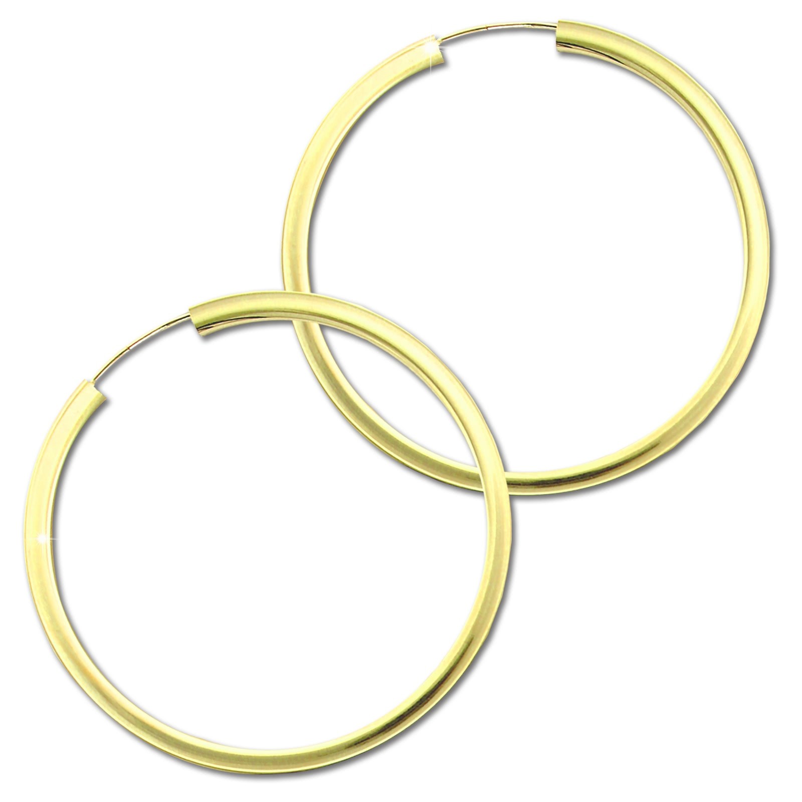 GoldDream Damen Creolen Ohrring 60mm Gelbgold 8 Karat GDOB00560Y