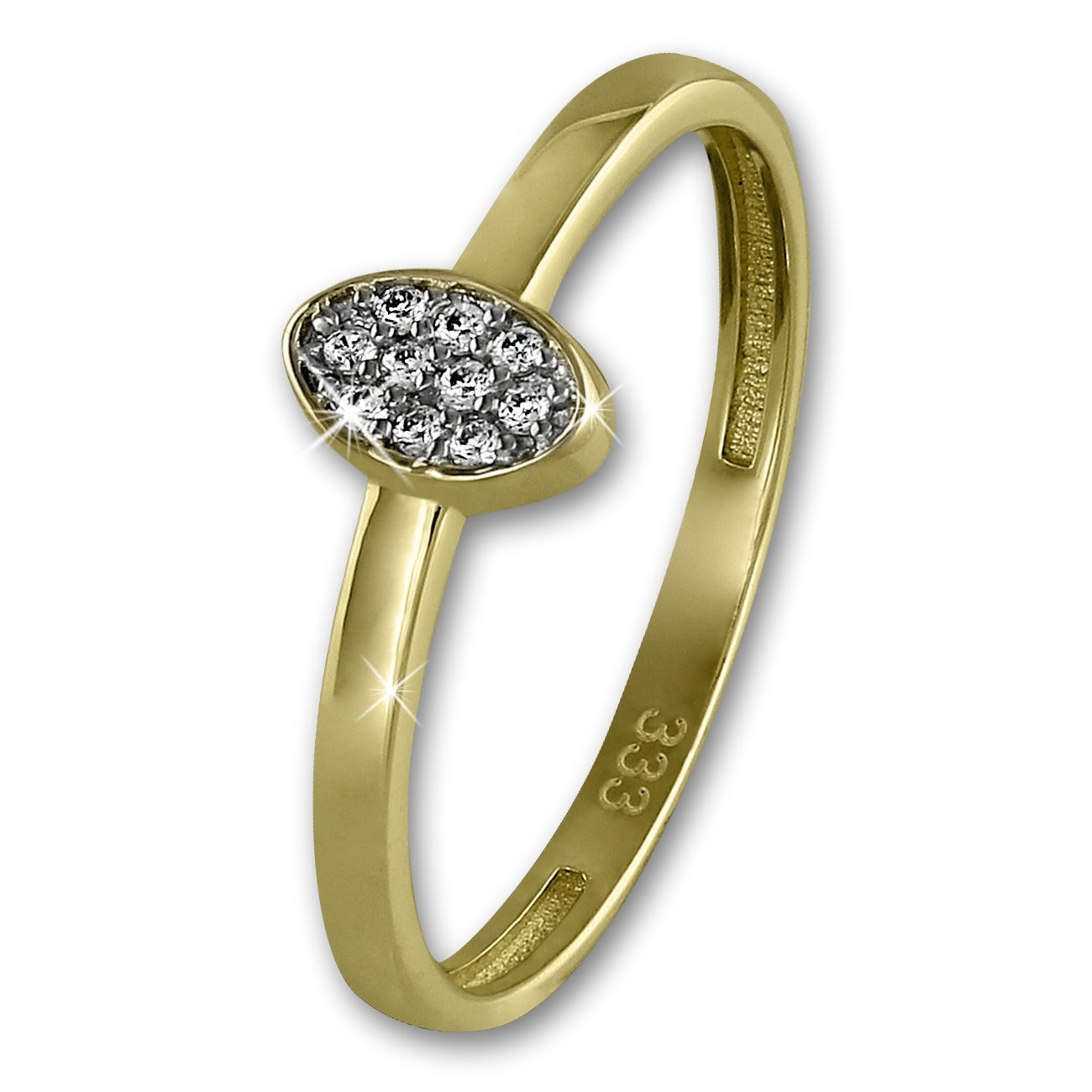 GoldDream Gold Ring Oval Zirkonia weiß Gr.54 333er Gelbgold GDR507Y54