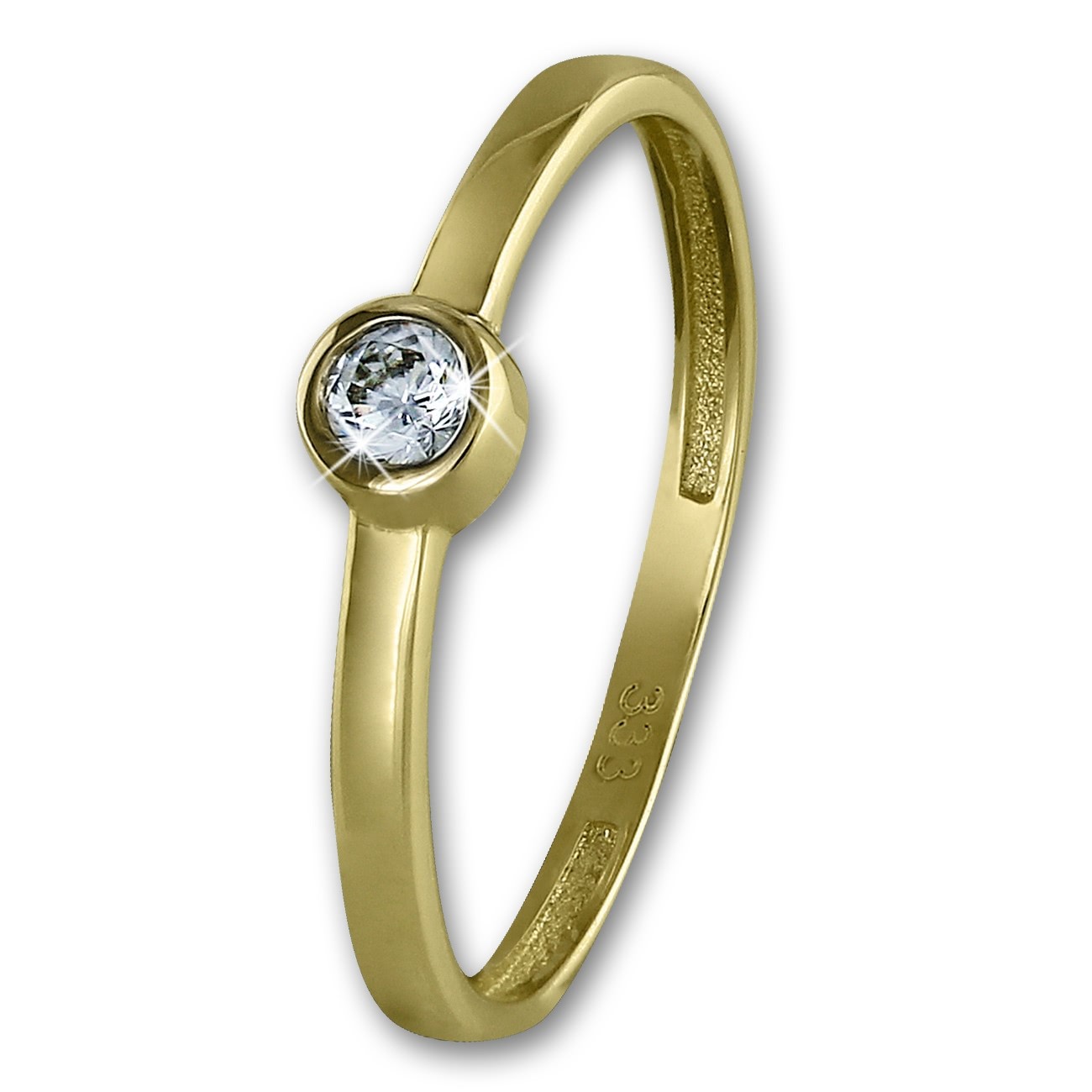 GoldDream Gold Ring Stein Zirkonia weiß Gr.54 333er Gelbgold GDR509Y54