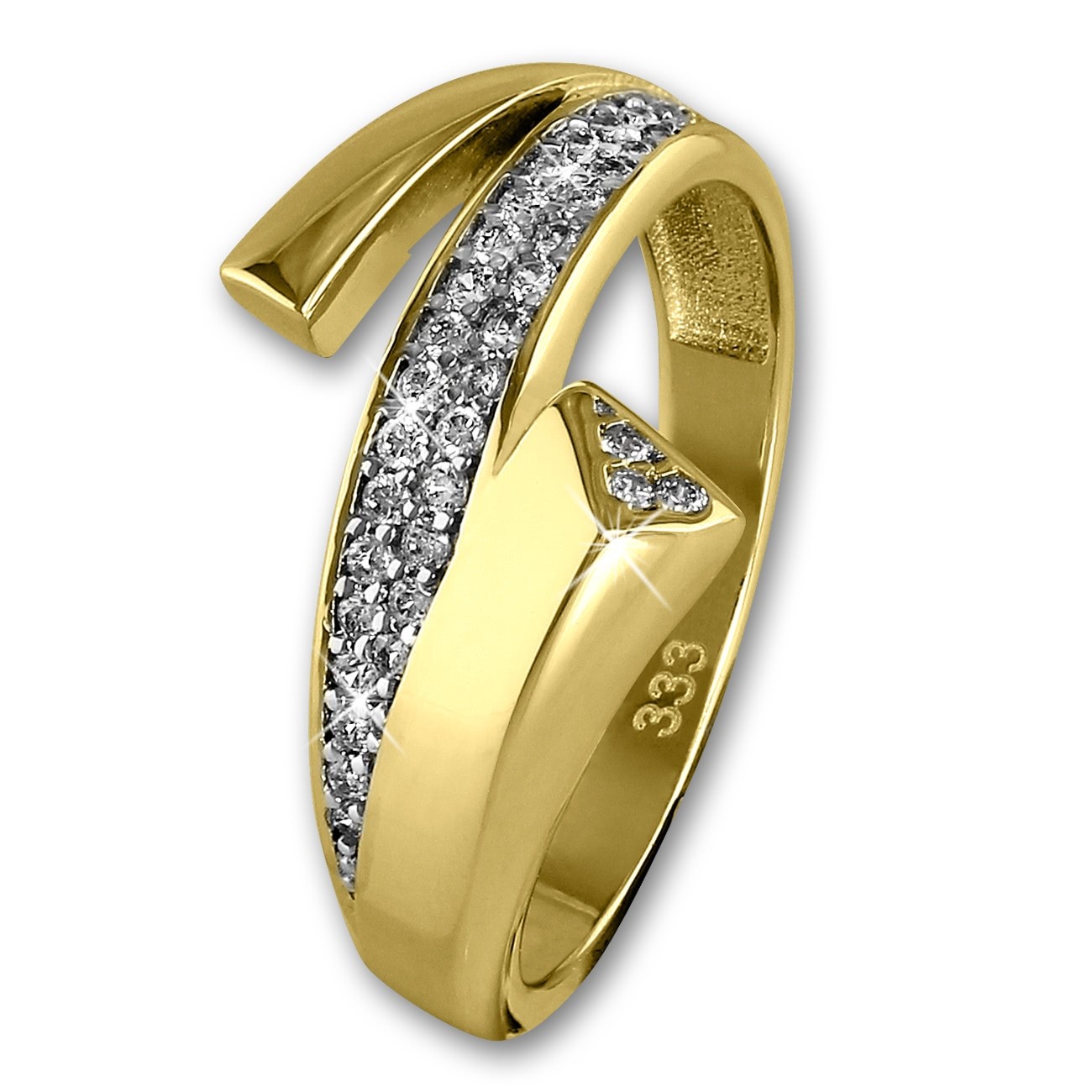 GoldDream Gold Ring Glamour Zirkonia weiß Gr.54 333er Gelbgold GDR513Y54