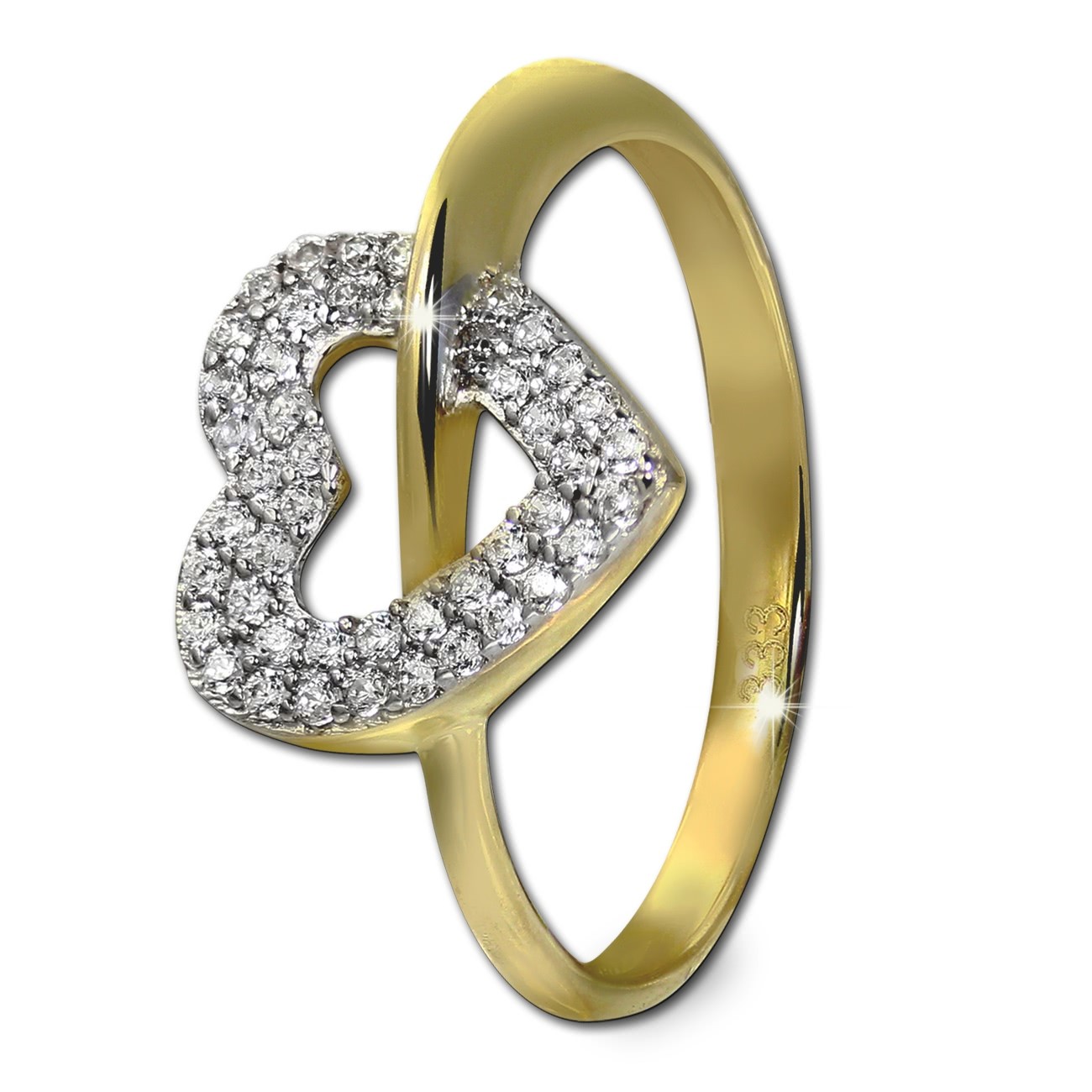 GoldDream Gold Ring Gr.56 Herz Zirkonia 333er Gelbgold GDR521Y56