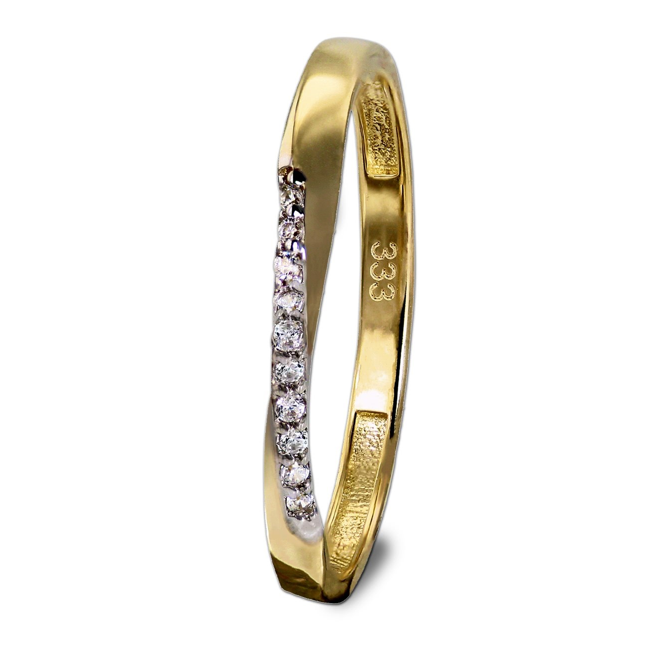 GoldDream Gold Ring Gr.54 Swing Zirkonia weiß 333er Gelbgold GDR523Y54
