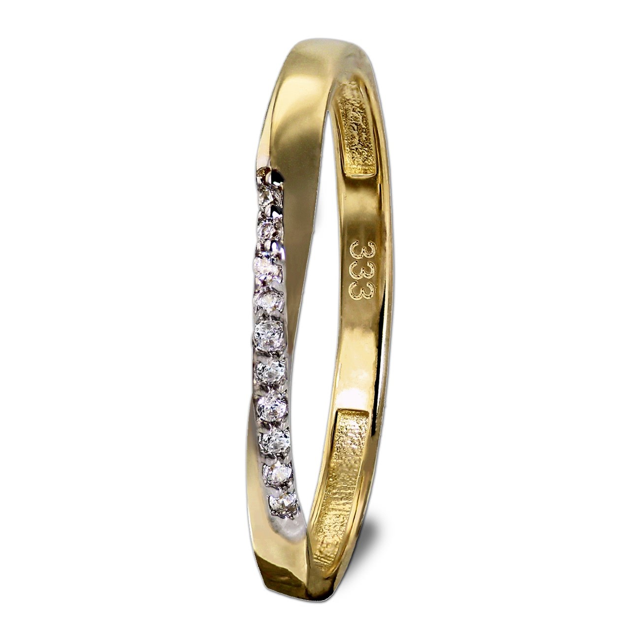 GoldDream Gold Ring Gr.58 Swing Zirkonia weiß 333er Gelbgold GDR523Y58