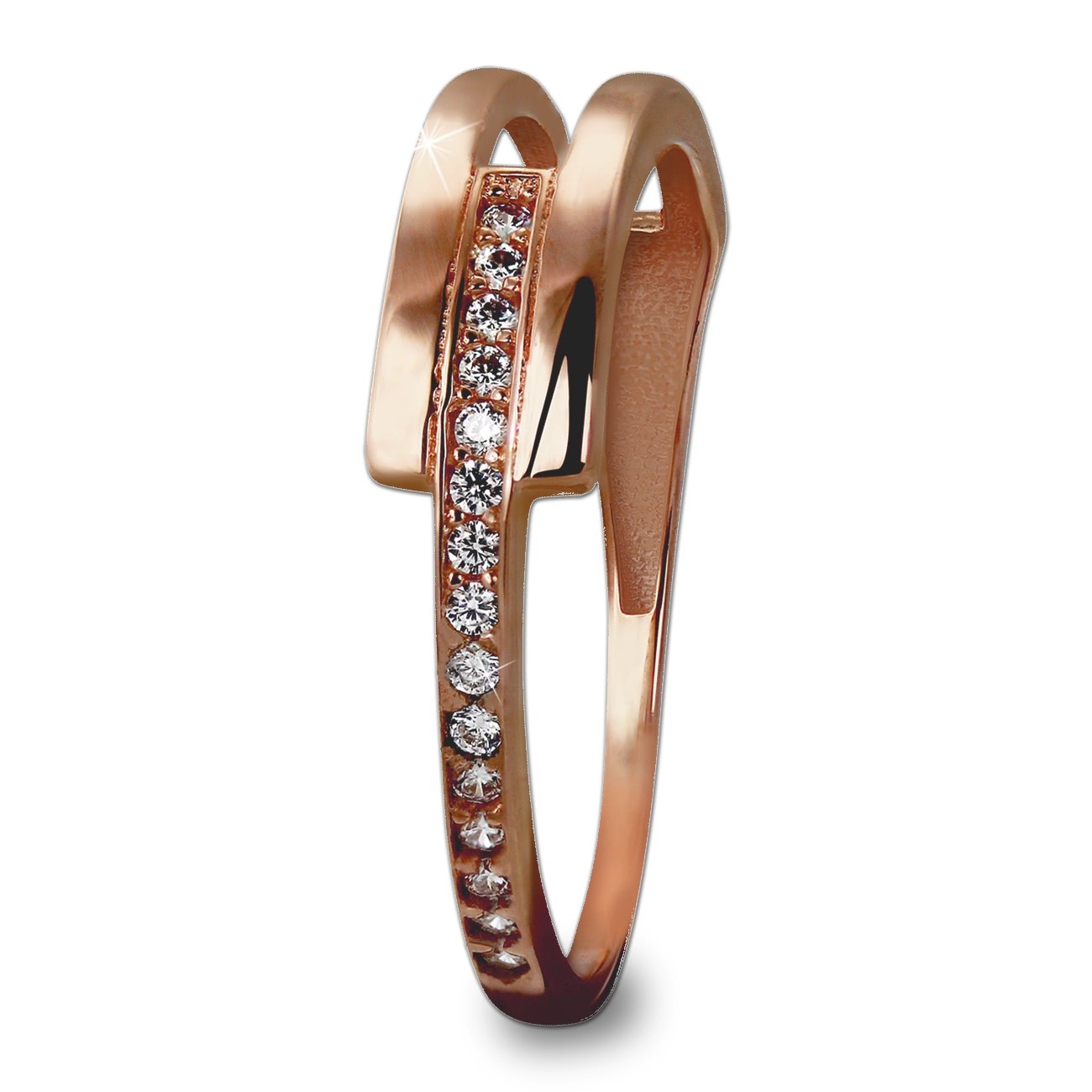 GoldDream Gold Ring Gr.58 Zirkonia weiß 333er Rosegold GDR526E58