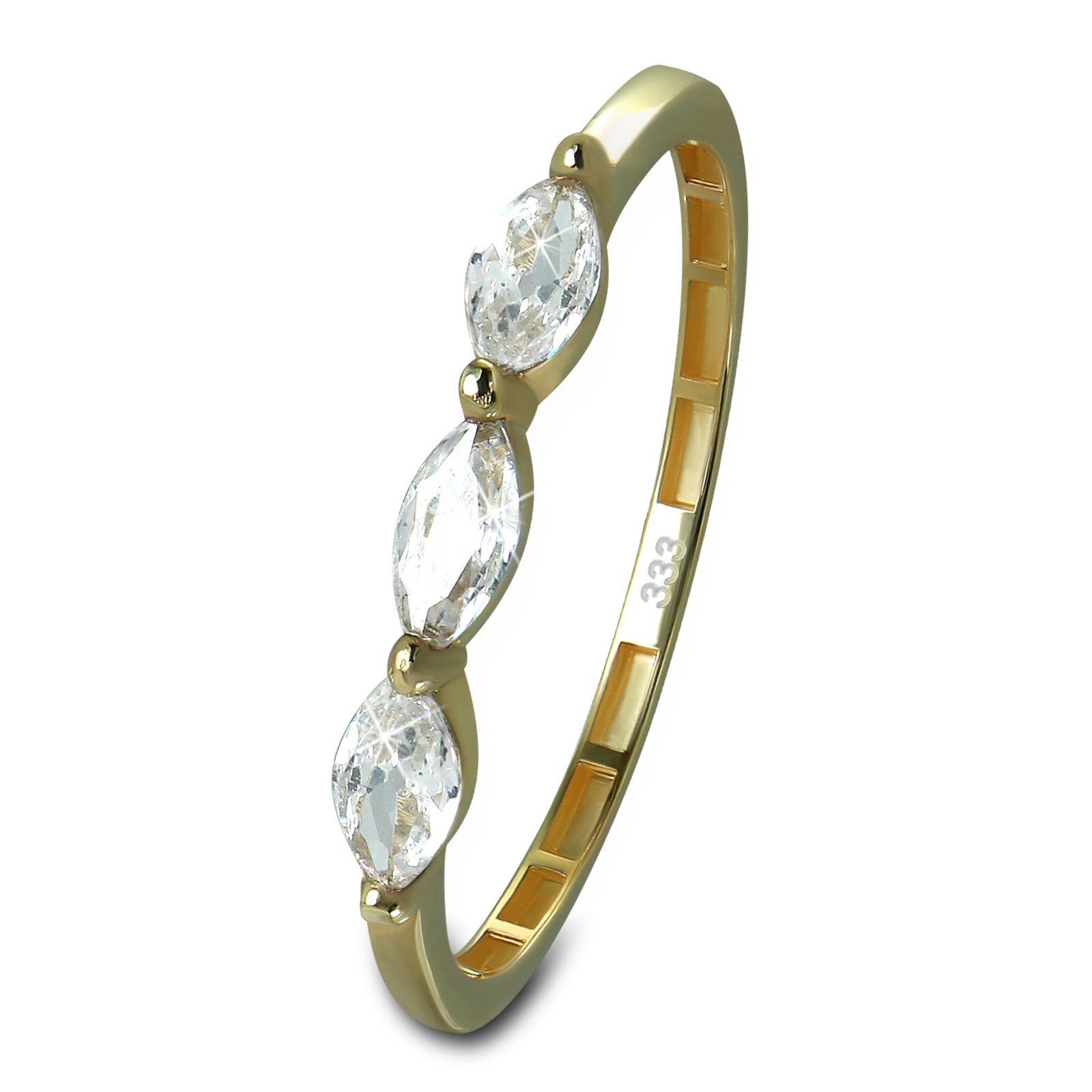 GoldDream Gold Ring Shine Gr.56 Zirkonia weiß 333er Gelbgold GDR543Y56