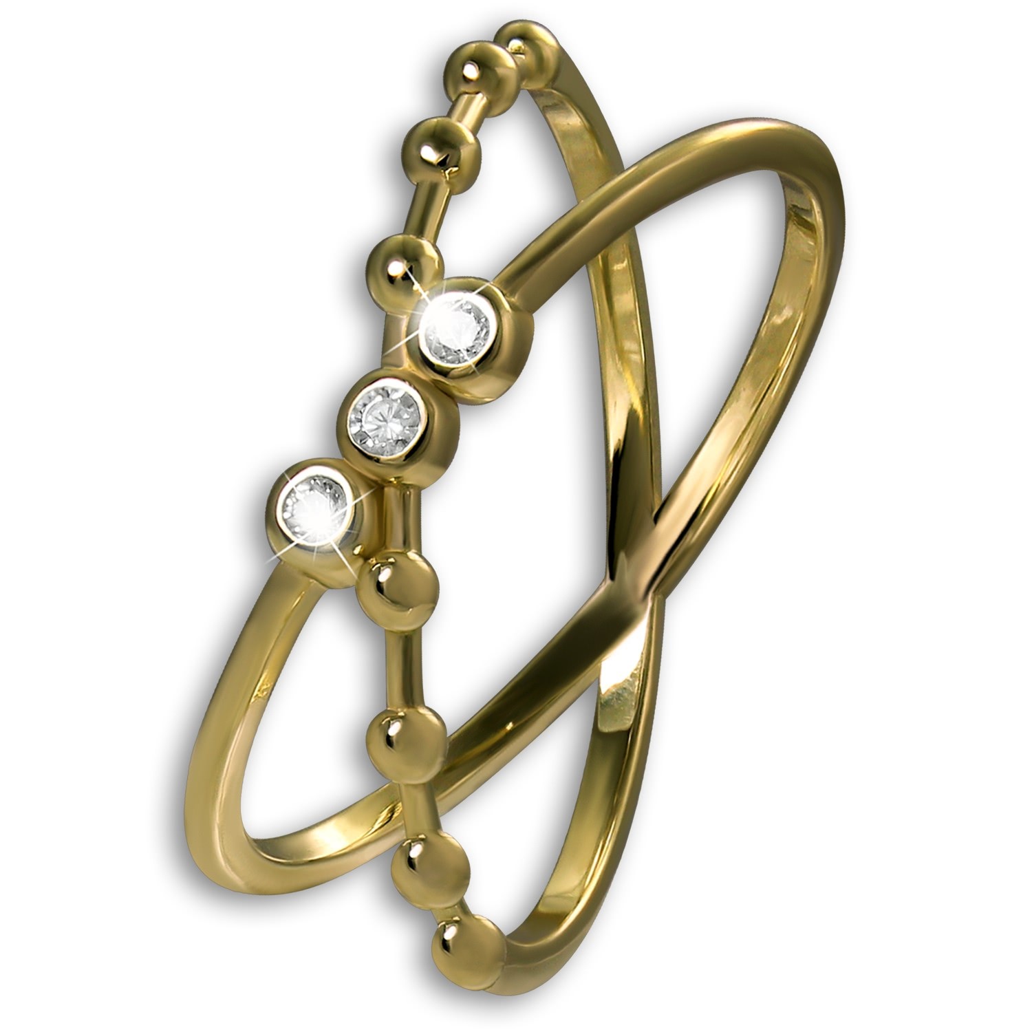 GoldDream Gold Ring Crossed Gr.58 333er Zirkonia Gelbgold Damen GDR566Y58