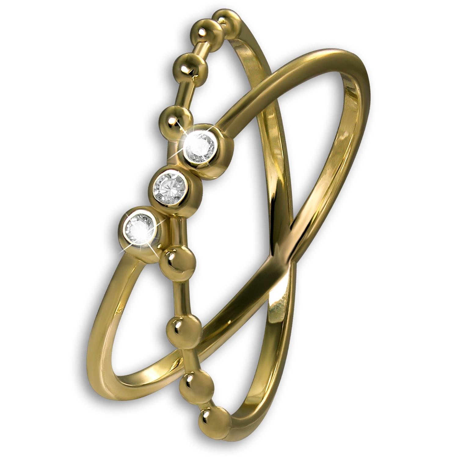 GoldDream Gold Ring Crossed Gr.62 333er Zirkonia Gelbgold Damen GDR566Y62