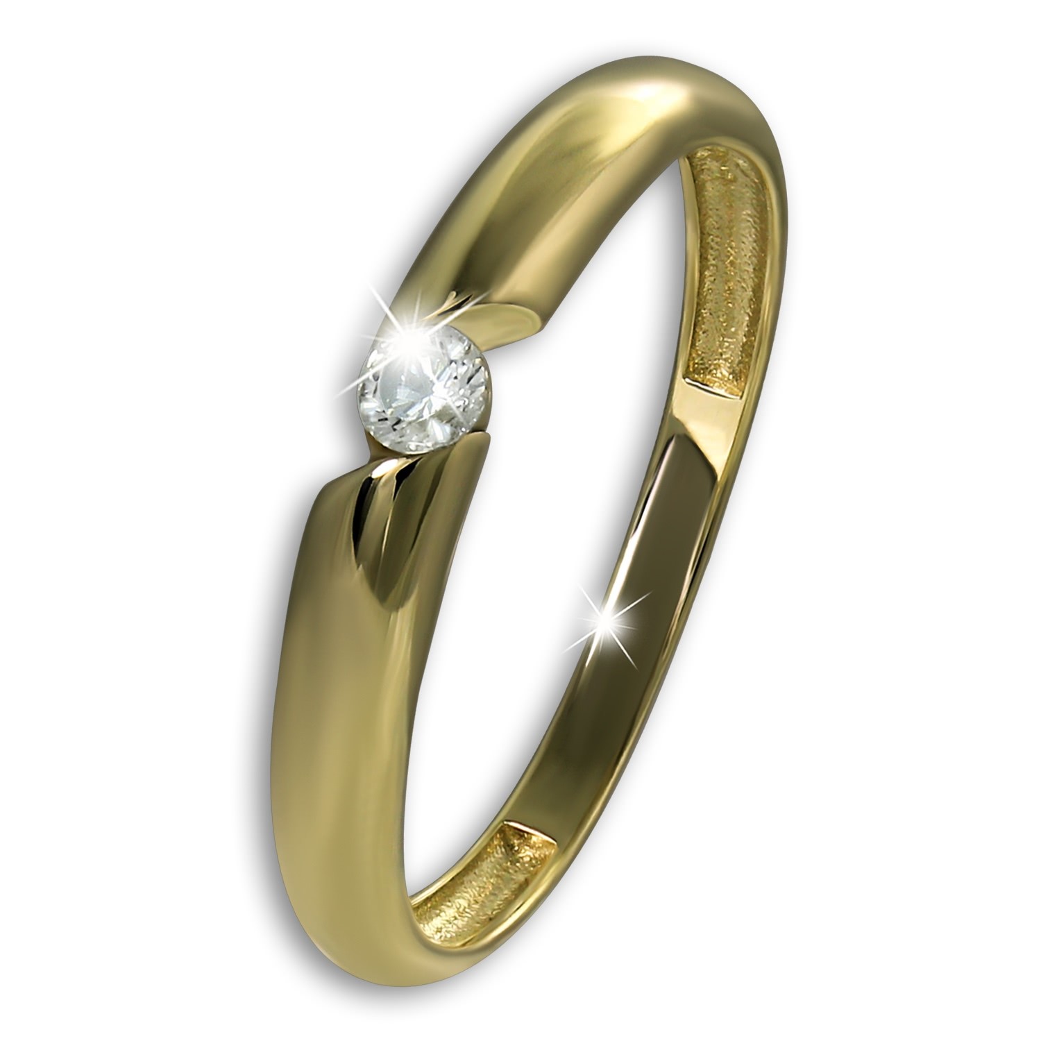 GoldDream Gold Ring Classic Gr.58 333er Zirkonia Gelbgold Damen GDR568Y58