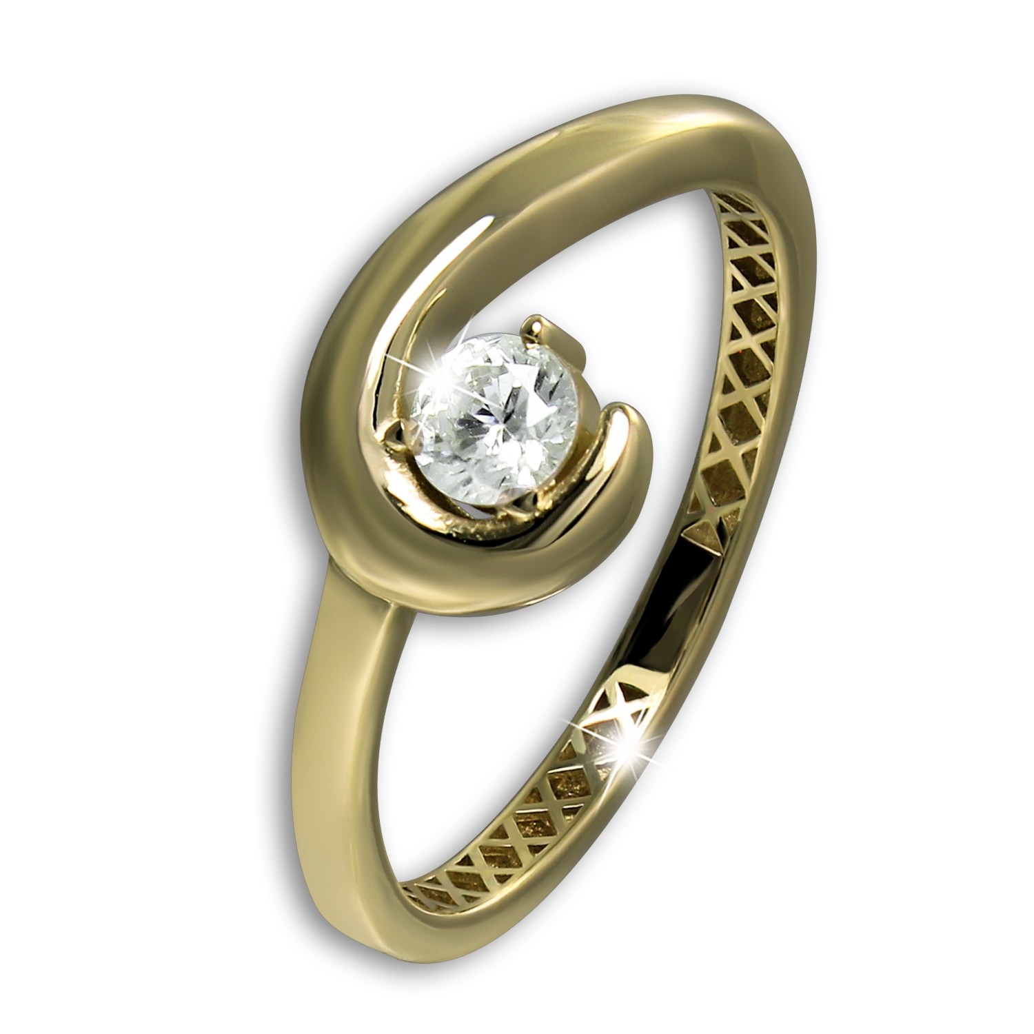 GoldDream Gold Ring Zirkonia Gr.54 333er Gelbgold Damen GDR569Y54