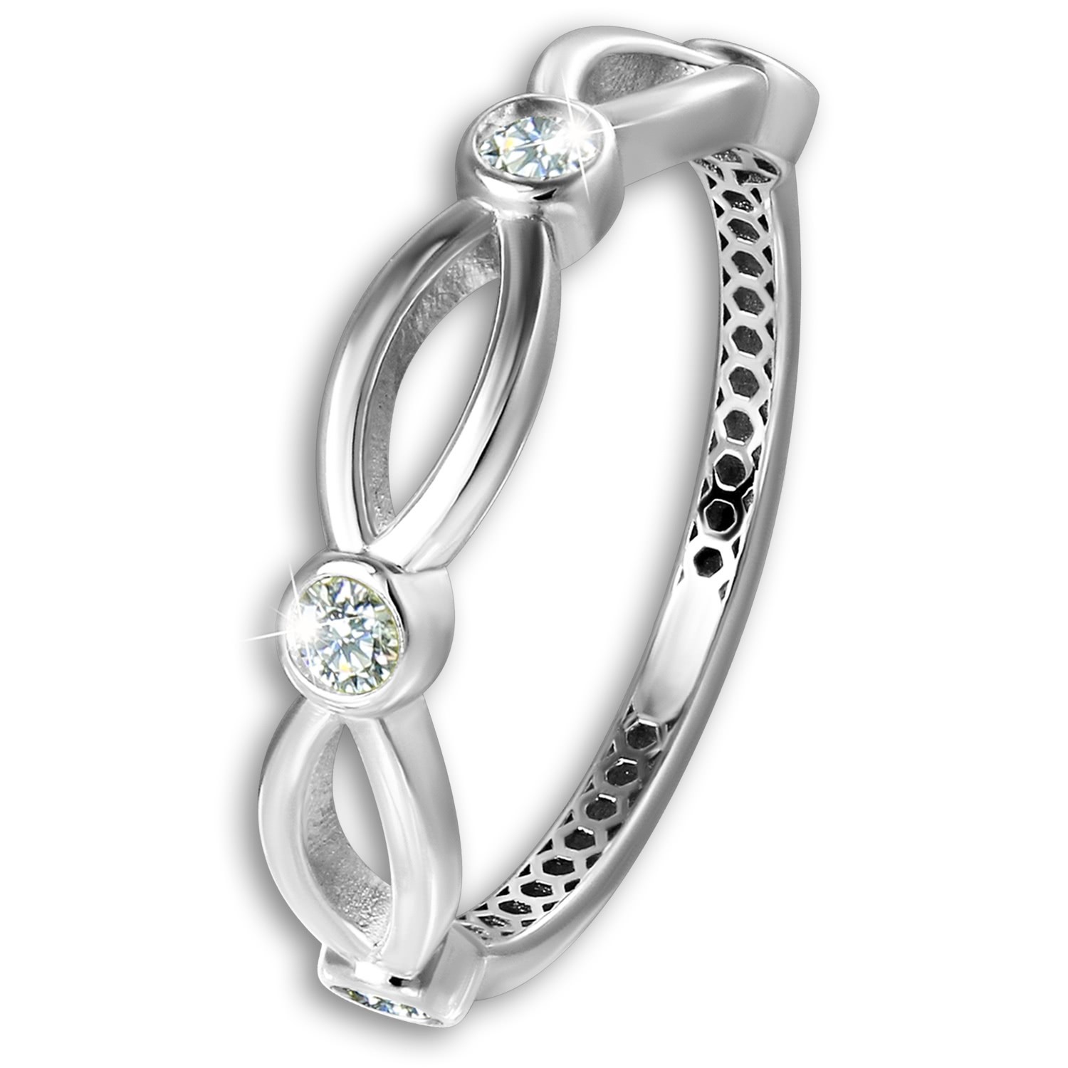 GoldDream Gold Ring Zirkonia Ranke Gr.62 333er Weißgold GDR572J62