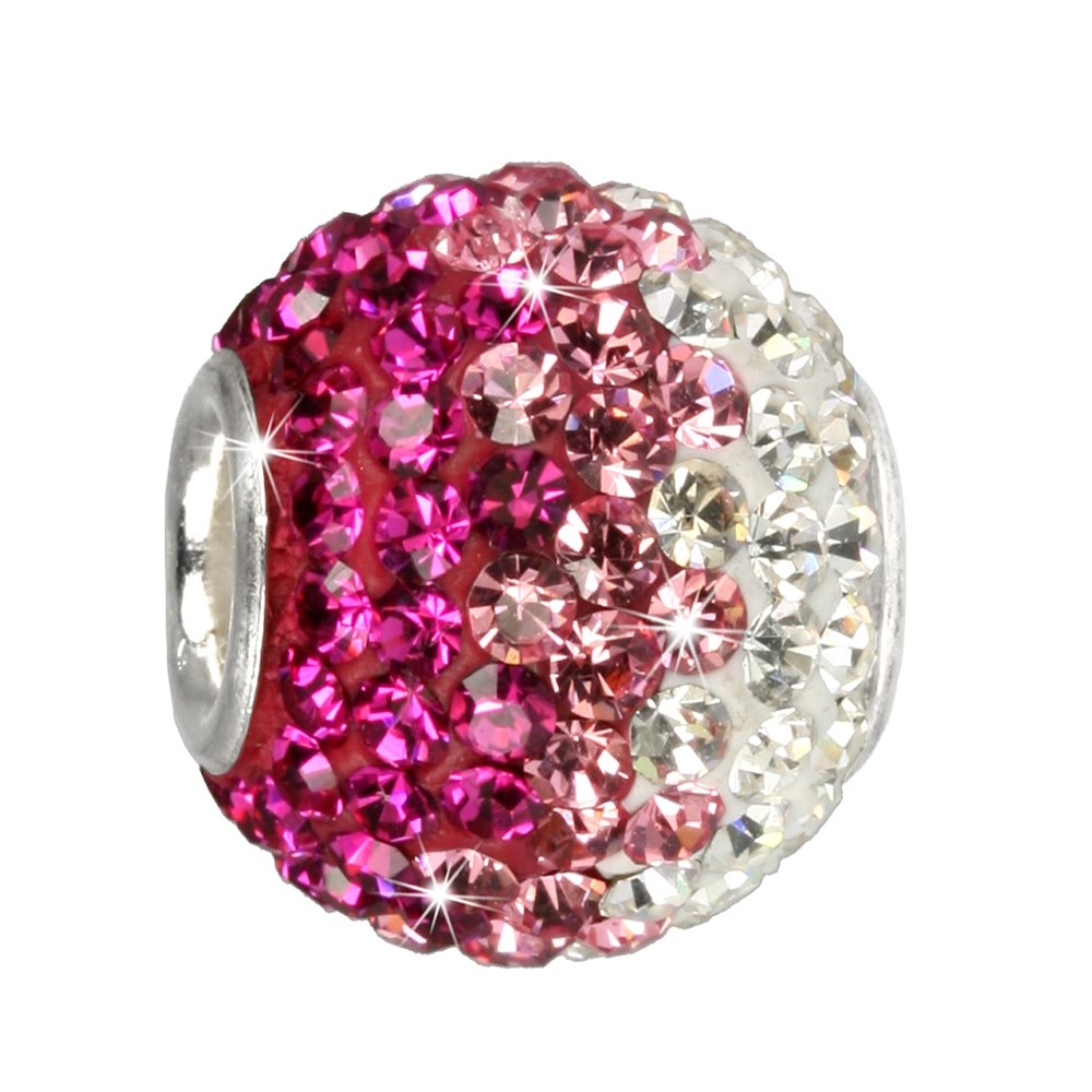 SilberDream Glitzer Bead Zirkonias pink ICE Silber GSB004