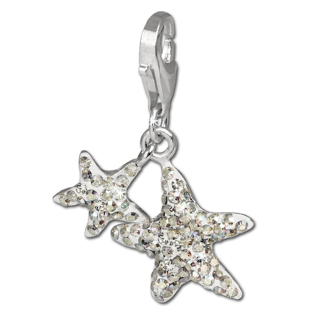 SilberDream Glitzer Charm Seesterne Aurora Zirkonias GSC102