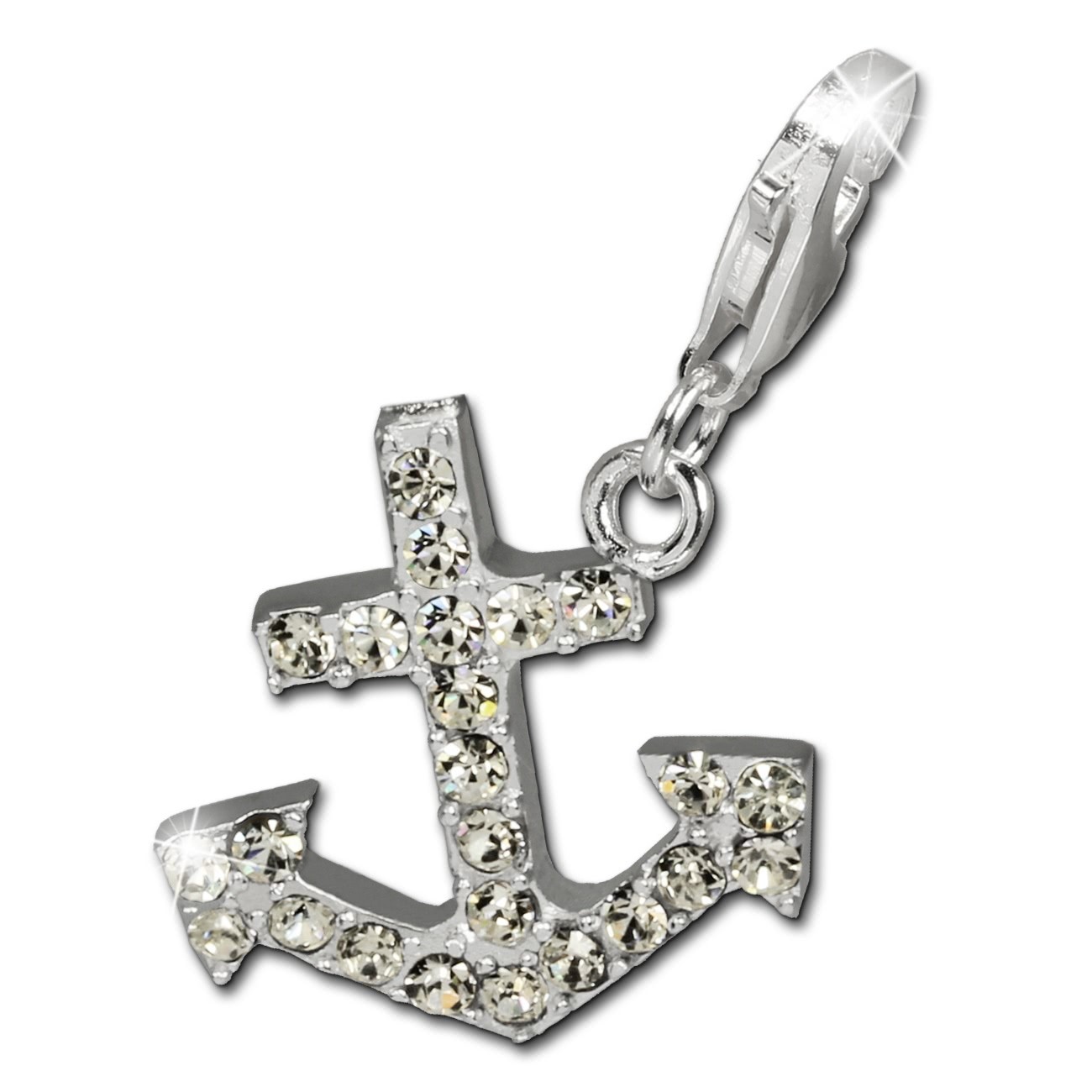 SilberDream Glitzer Charm Anker Zirkonias weiss GSC212