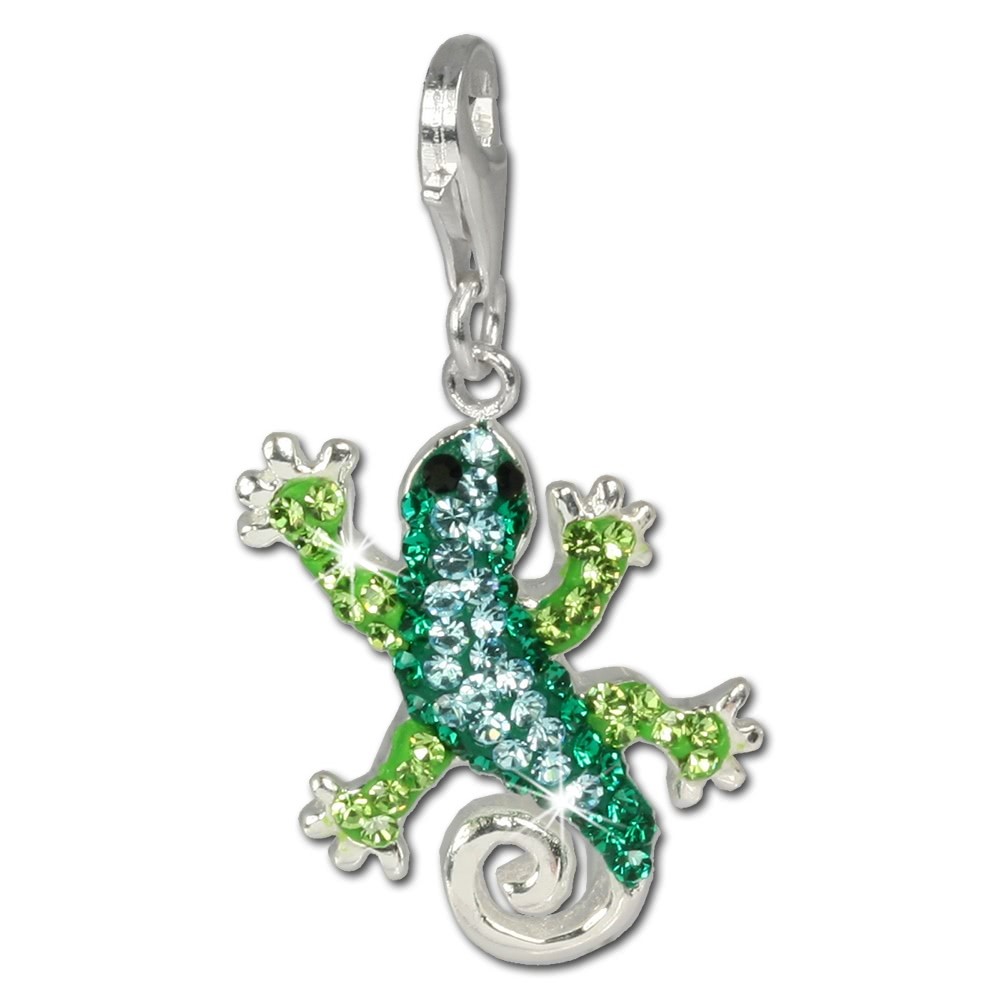 SilberDream Glitzer Charm Gecko Zirkonias shiny GSC302