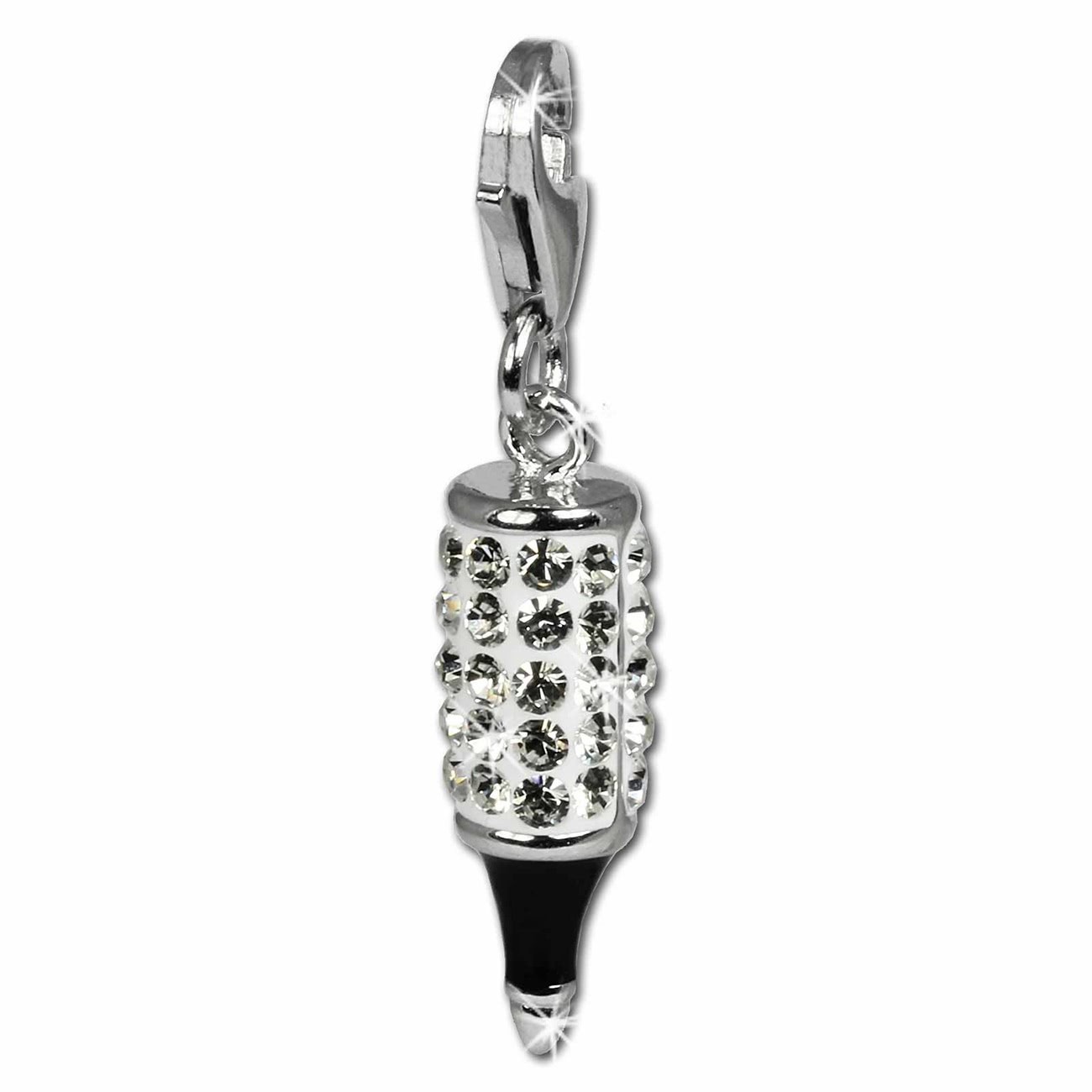 SilberDream Glitzer Charm Stift weiß Zirkonia Kristalle 925er GSC500W