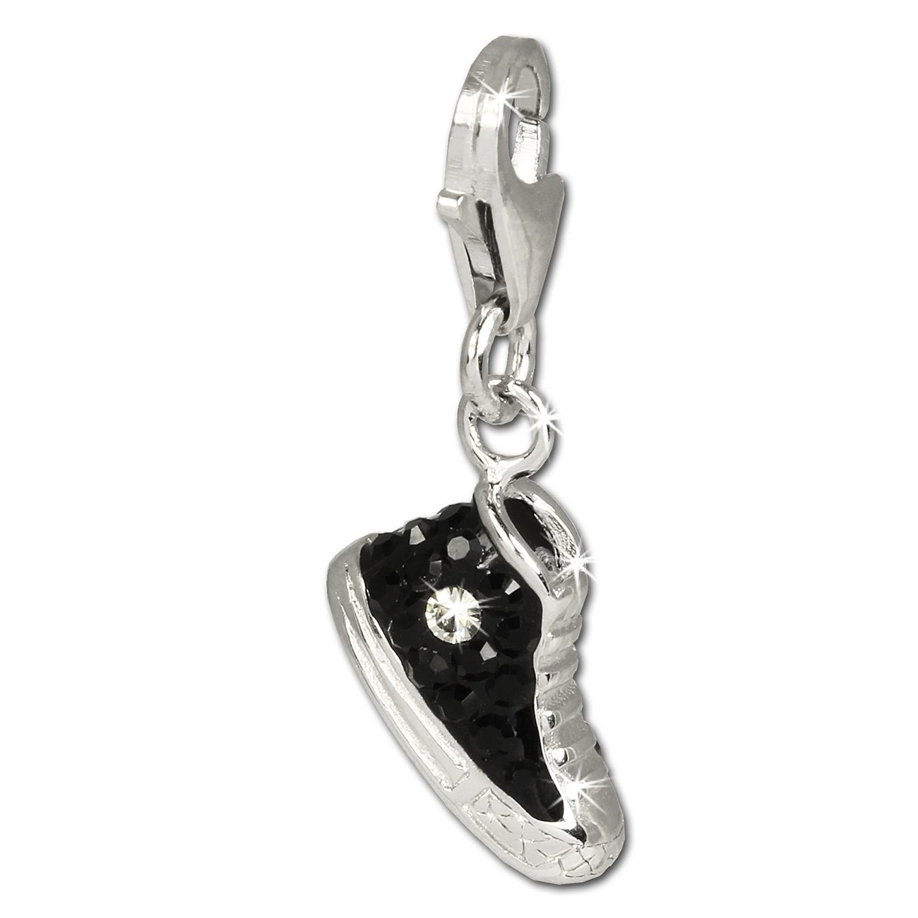 SilberDream Glitzer Charm Sneaker schwarz Zirkonia Kristalle GSC515S