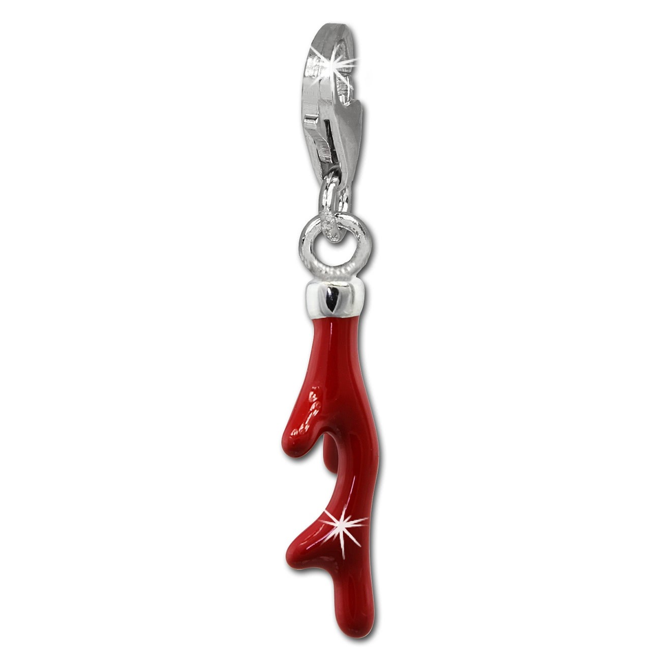 SilberDream Emaille Charm Koralle rot 925er Silber Anhänger GSC538R