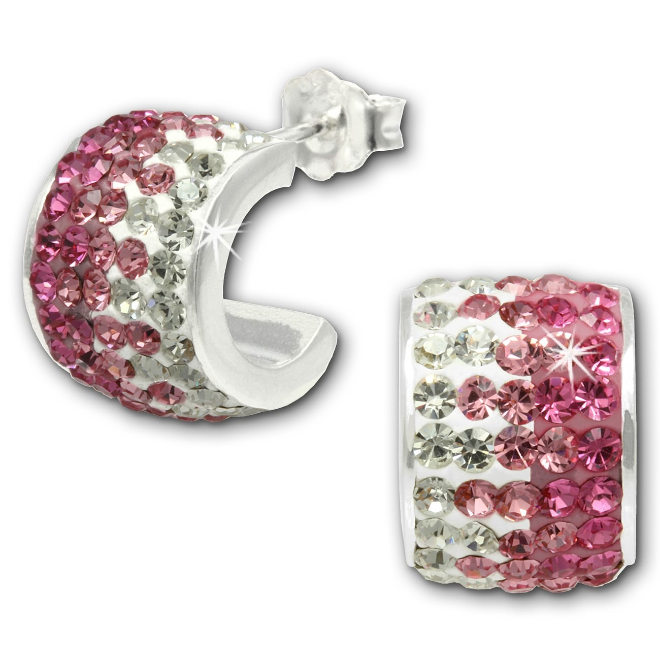 SilberDream Glitzer Creole Beauty Preciosa Kristalle rosa GSO010A