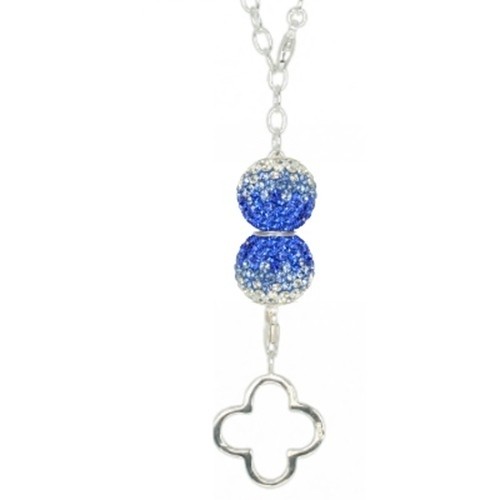 SilberDream Glitzer Set Kette 925 Zirkonias blau GSS008