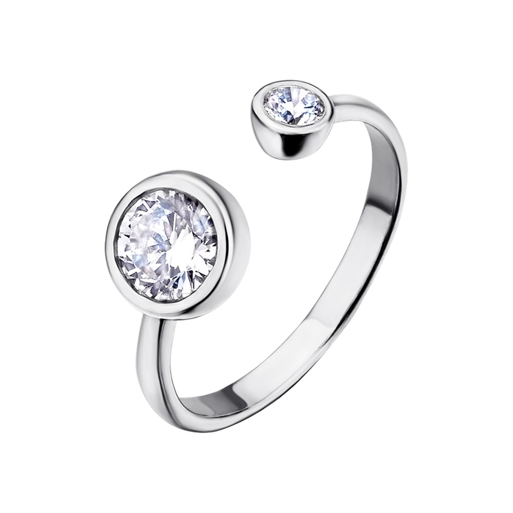 LOTUS Silver - Damen Ring Zirkonia weiß offenem Ring aus 925 Silber JLP1272-3-1