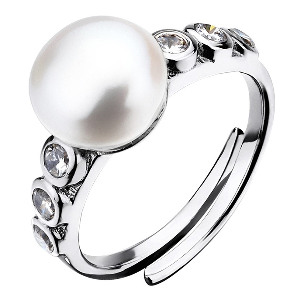 LOTUS Silver Ring 925 Silber LP1278-3/3 Zirkonia Perle Pearls JLP1278-3-3