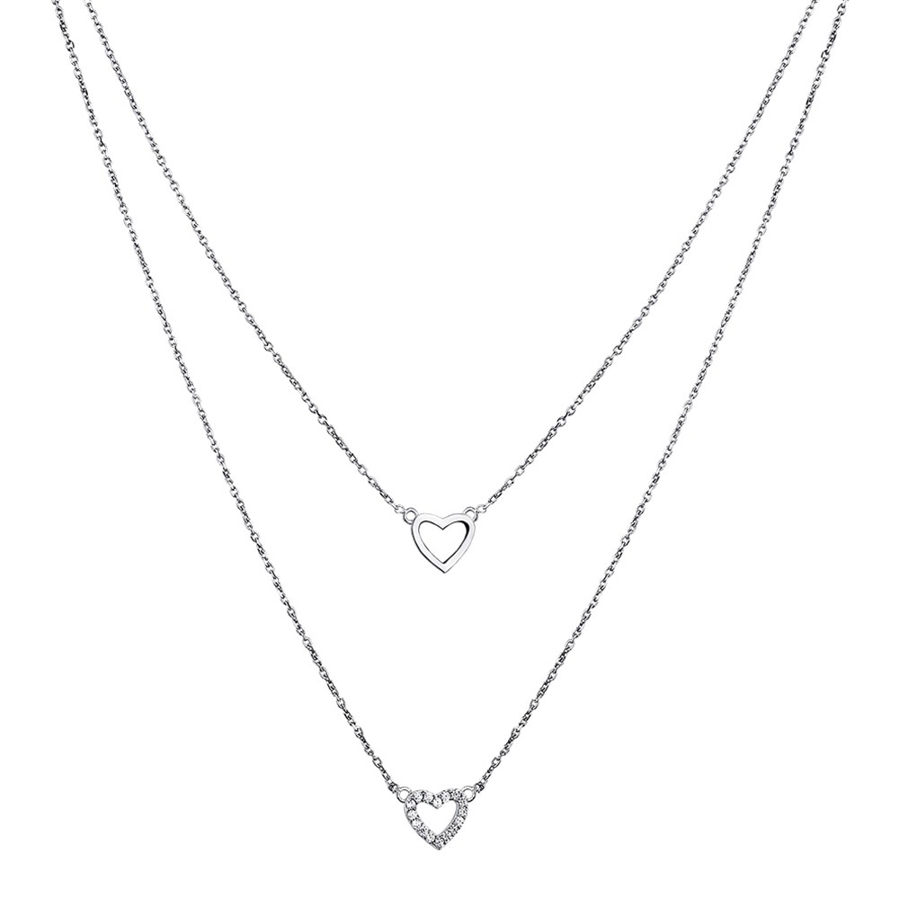 LOTUS Silver - Damen Halskette Herzen Zirkonia weiß aus 925 Silber JLP1516-1-1