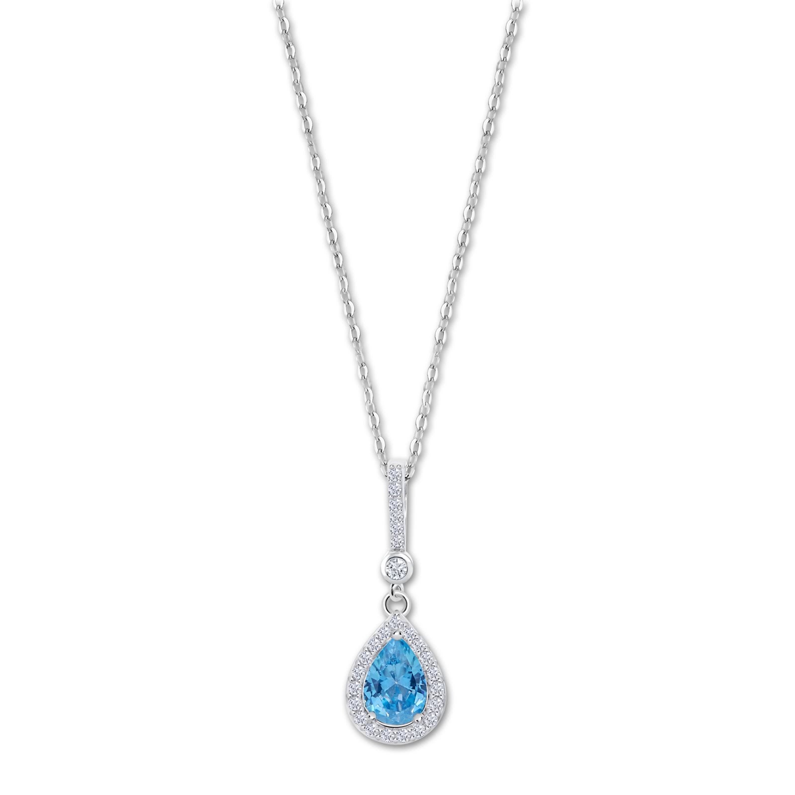 LOTUS Silver Halskette Zirkoniastein Silber hellblau Pure Essential JLP1592-1-3