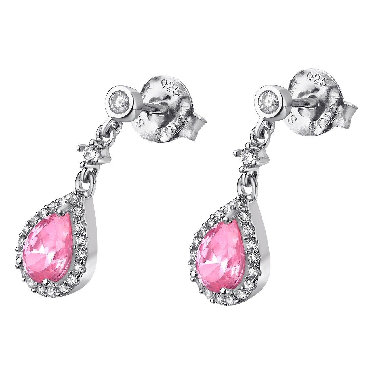 LOTUS Silver - Damen Ohrring Tropfen rosa Ohrstecker 925 Silber JLP1592-4-2