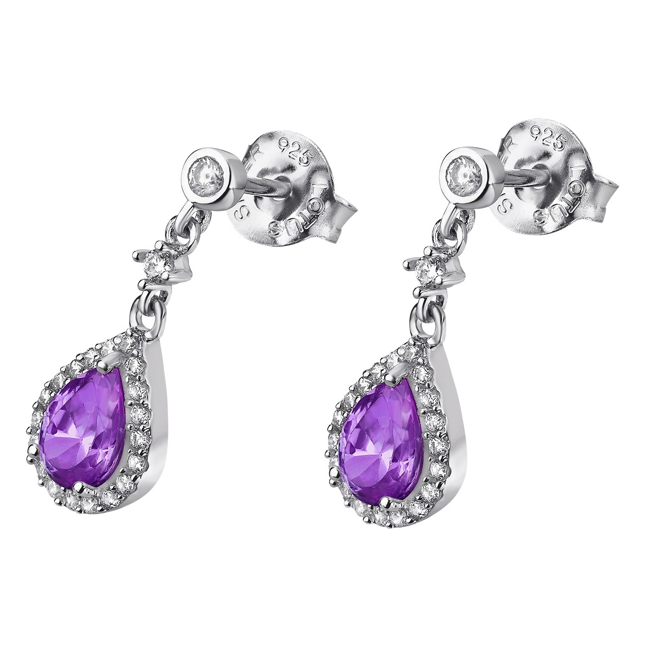 LOTUS Silver - Damen Ohrring Tropfen lila Ohrstecker 925 Silber JLP1592-4-4