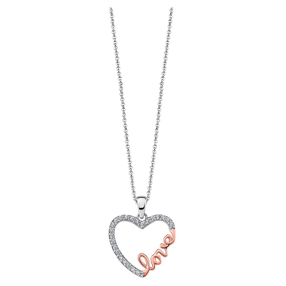 LOTUS Silver - Damen Halskette Herz Love rosevergoldet 925 Silber JLP1595-1-2