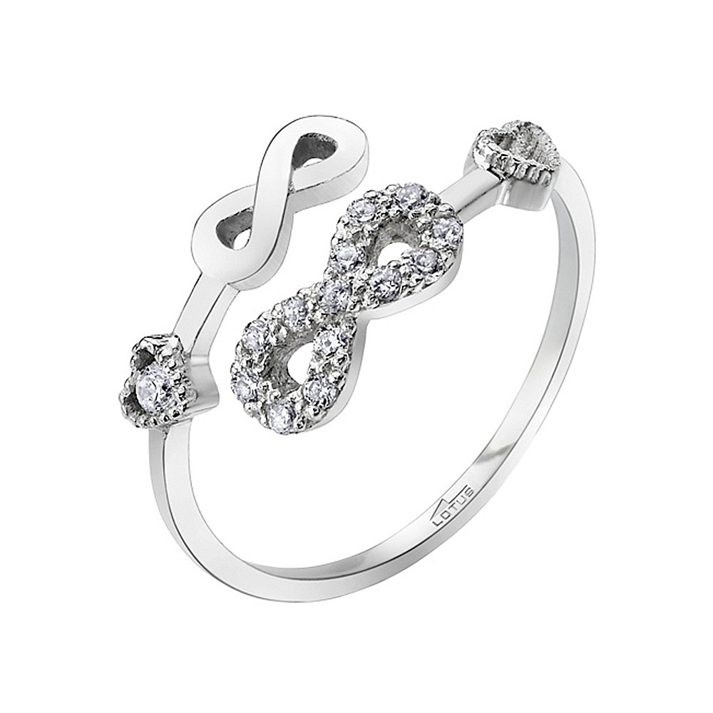LOTUS Silver - Damen Ring Unendlich weiß offenem Ring aus 925 Silber JLP1617-3-1