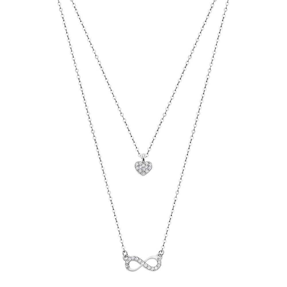 LOTUS Silver - Damen Halskette Unendlich Herz weiß aus 925 Silber JLP1680-1-3