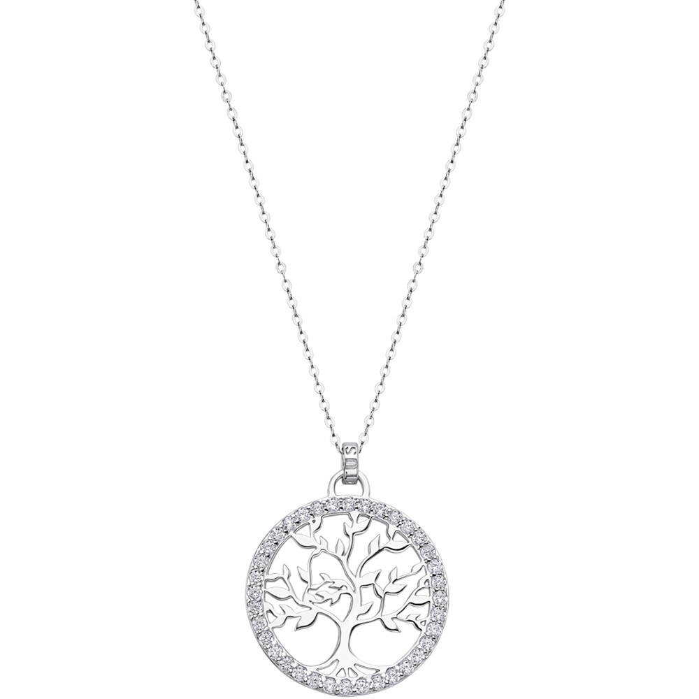 LOTUS Silver - Damen Halskette Lebensbaum weiß aus 925 Silber JLP1746-1-1
