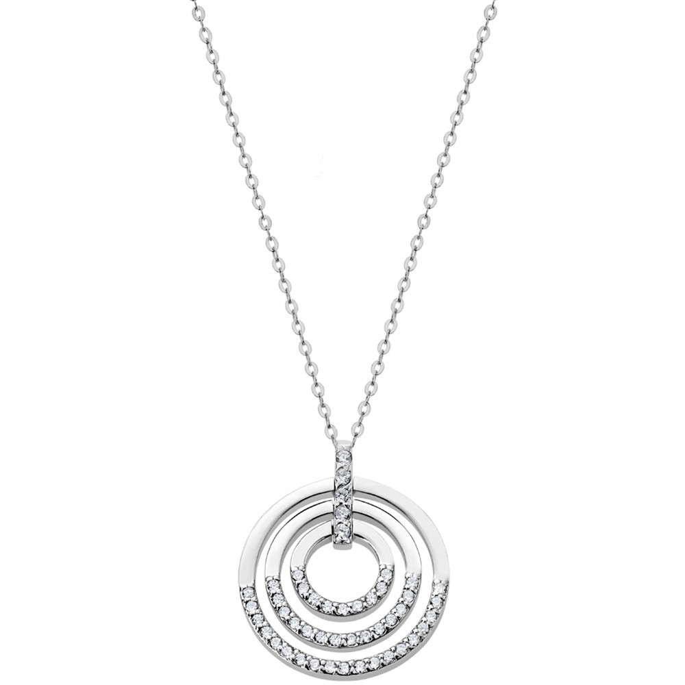 LOTUS Silver - Damen Halskette Kreise weiß aus 925 Silber JLP1755-1-1