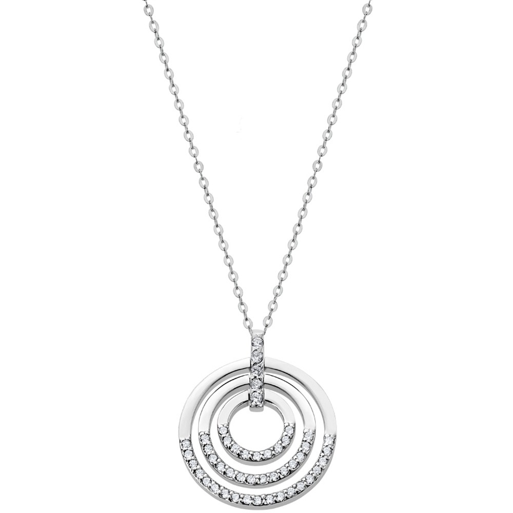 LOTUS Silver - Damen Halskette Kreise weiß aus 925 Silber JLP1755-1-1