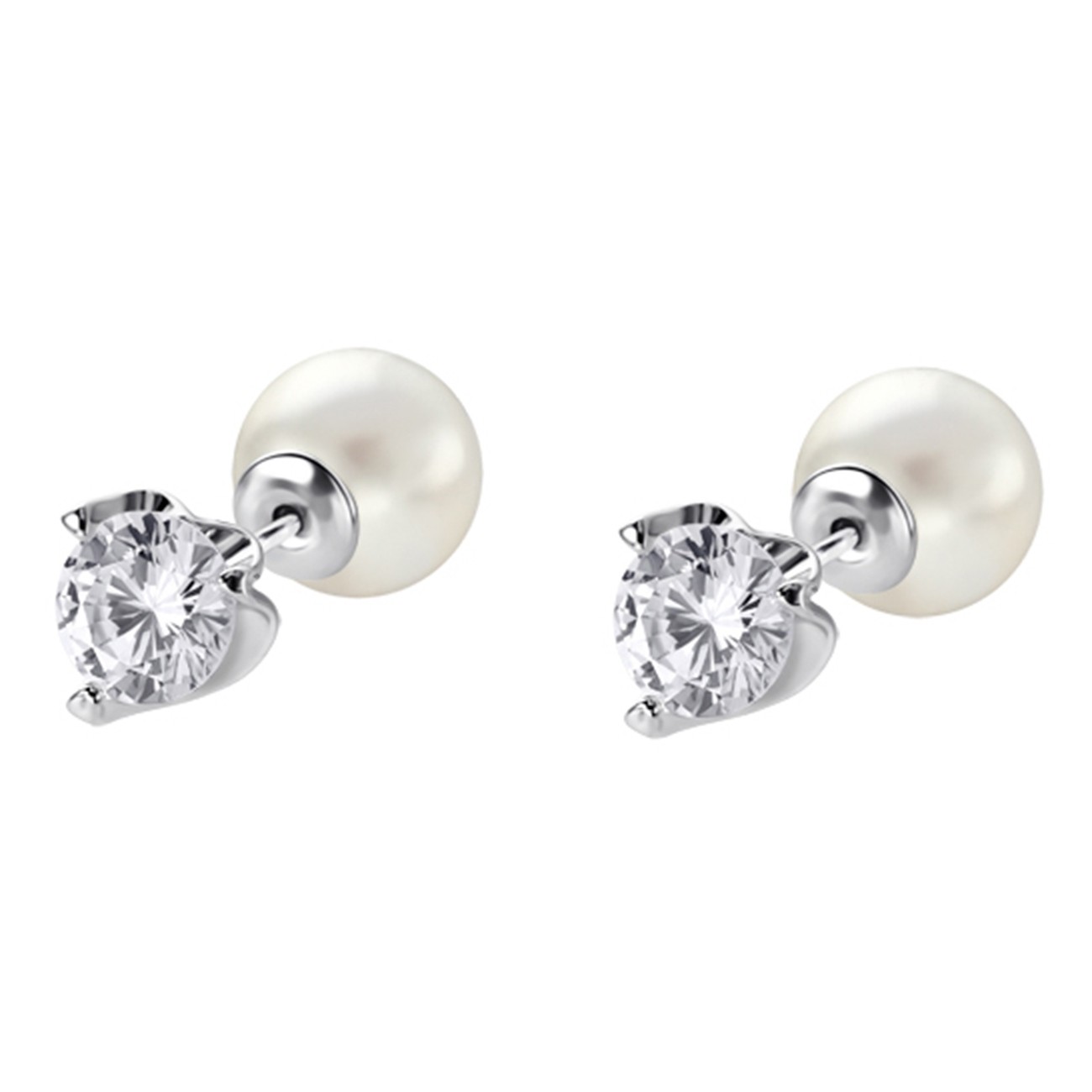 LOTUS Silver - Damen Ohrring Doppelohrring weiß Ohrstecker Silber JLP1756-4-1