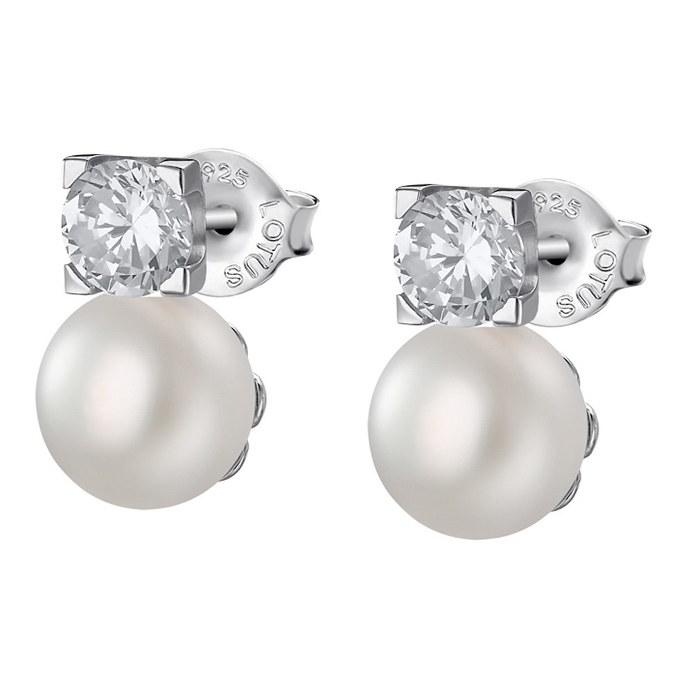 LOTUS Silver Ohrstecker Perle 925 Silber LP1766-4/2 Zirkonia Pearls JLP1766-4-2
