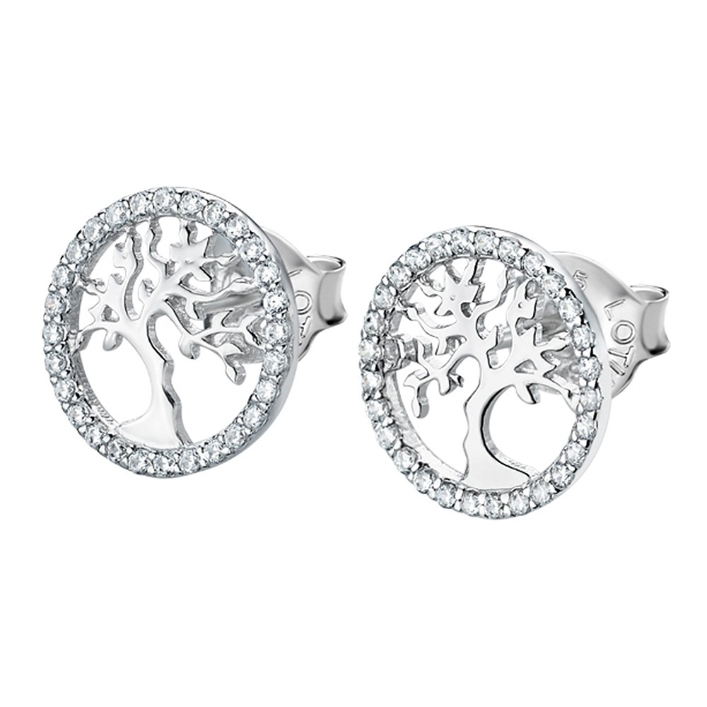 LOTUS Silver - Damen Ohrringe Lebensbaum weiß Ohrstecker 925 Silber JLP1778-4-1