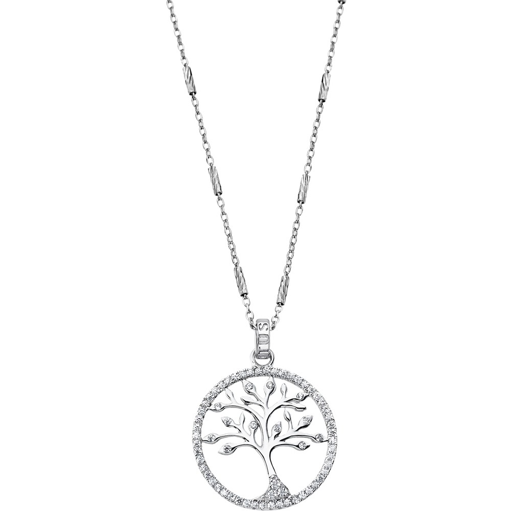 LOTUS Silver - Damen Halskette Lebensbaum weiß aus 925 Silber JLP1780-1-1