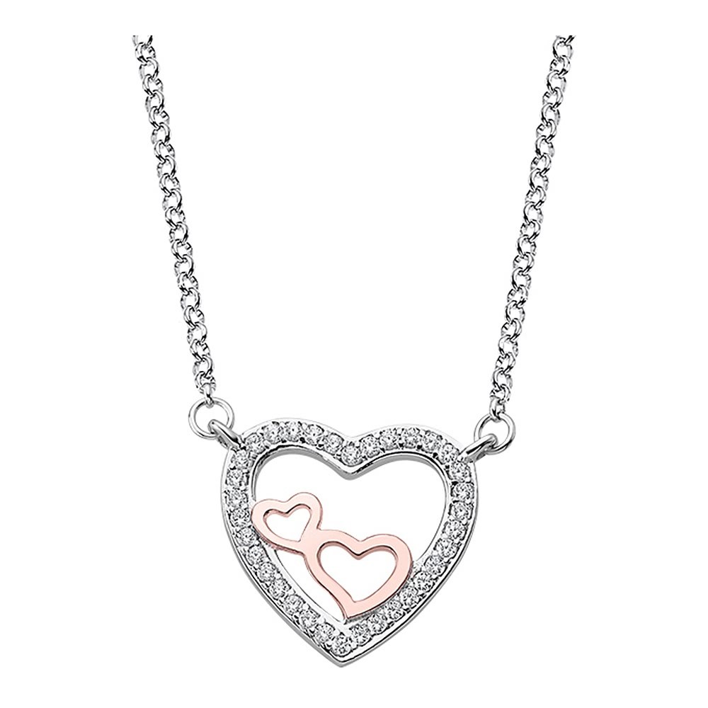 LOTUS Silver Halskette Herzen 925 Silber LP1856-1/1 rose Zirkonia JLP1856-1-1