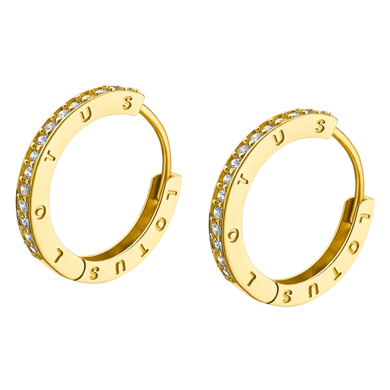 LOTUS Silver - Damen Ohrring vergoldet weiß Creole aus 925 Silber JLP1888-4-4