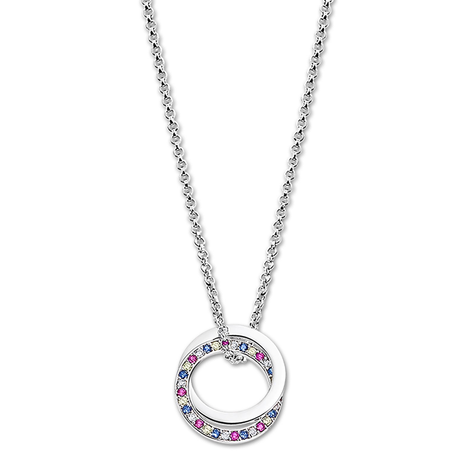 LOTUS Silver Halskette Kreis 925 Silber mehrfarbig Zirkonia IT Girl JLP1990-1-2